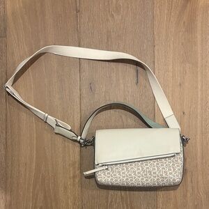 Calvin Klein Beige and Cream Crossbody Bag
